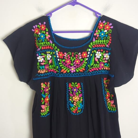 Babydoll Colorful Embroidered Maxi Dress Cosplay Women's Size Medium - Picture 9 of 11
